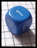 Dice : Dice - 6D - Kopolow Blue with White Numerals - FA collection buy Dec 2010